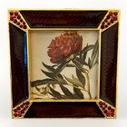 Jay Strongwater Swarovski Crystal   14k Gold 2  Picture Frame  Ruby Red  new 
