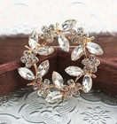 Vintage Ice Clear White Rhinestone Crystal Wreath christmas New Years Pin Brooch