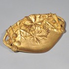 Antique French  art Nouveau  gilded Bronze  card Valet Tray Chestnut Signed Boyer