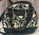 Alice In Wonderland Disney Loungefly Handbag Crossbody Purse In Black   Cream Sm