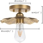 Vintage Metal Ceiling Light Fixture Art Flush Mounted Split Flower Shade Lamp