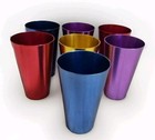 Set Of 7 Vintage Aluminum Tumbler Drinking Glasses 6  Tall Granny Core 