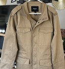 Forever 21 Mens Military Style Collared Green Pocket Drawstring Coat Jacket Sz M