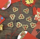 Set Of 3 Chinese Feng Shui Coins Brass I Ching Red String Charm Lucky Money