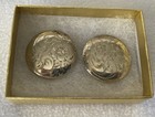 Gorgeous Vintage Pair Large 1-1 4  Solid Sterling Silver Concho Earrings clip On