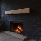 Hand Hewn Barn Wood Fireplace Mantel Floating Rustic Reclaimed  7x7x64 Live Edge