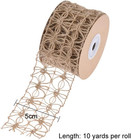 2 Inch X 10 Yards Brown Burlap Floral Mesh Wired Ribbon - Rustic Decorative Craf