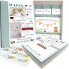 Baby Memory Book   Keepsake Box - 30 Monthly Milestone Stickers - Gender Neutral