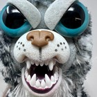 Feisty Pets Lethal Lena Plush Stuffed Animal Snow Leopard Sharp Teeth Cute 7 