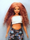 Barbie Doll Wig Size 4 Tibetan Lamb Mohair Ooak Custom  101 Coppery Red Wavy