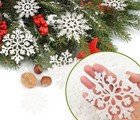 36pcs Snowflakes-christmas Tree Decorations  Snowflake Pure Color  White