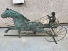 Early 1900s Antique Copper Weathervane  Horse Carriage  
