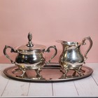 Vintage Silver Plated English Silver Creamer And Sugar Set Made In Usa