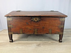 17th To 18th Century Slant Top Chest On Legs Portable Size With Fitted Interior