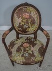 F60505  Pair Vintage French Louis Xvi Fine Carved Armchairs