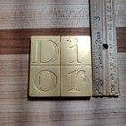 Vintage Christian Dior Embossed Gold Tone  Compact Slide Square Mirror