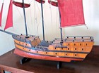 Old Wooden Ship Model - 3 Masted - Large And Detailed - Local Pickup
