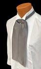 Boys Lord West Silver   Black Patterned Ascot Cravat Tie With Pin Made In Usa