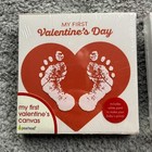 Pearhead My First Valentine s Day Baby Footprint Canvas Keepsake Red Holiday New