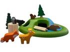 Plantoys Wooden Animal Toy Set For Toddlers 15 Pcs Montessori Forest Play