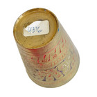 Antique Brass Cup Red Black Enamel Islamic Art Handcrafted 20s Egypt Cuneiform