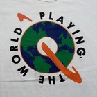 Vintage 90s The World Playing Globe World Graphic Shirt Size Large