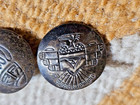 3 Oldpawn Antique Navajo Native American Made Silver Stamped Figural Buttons