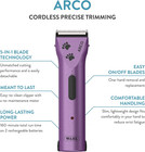 Professional Animal Arco Pet  Dog  Cat  And Horse Cordless Clipper Kit  Purple  
