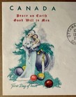 Canada 1965 Christmas Fdc     Gifts Of The Magi     Virgin   Child Watercolor Cachet