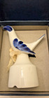 Vintage Charming Royal Worcester Pie Bird-white blue Made In England With Box