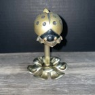 Vtg Desk Note Recipe Holder Brass Lady Bug Beetle Photo Holder Allied Brass