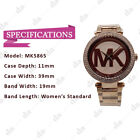 New Michael Kors Mk5865 Women s Parker Rose Gold-tone Mk Logo Dial Watch