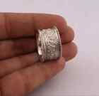 Solid 925 Sterling Silver Wide Flower Band Ring Statement Handmade Ring All Size