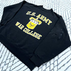 Vintage Us Army War Collage Sweatshirt Men Xl Black Crewneck Sweater Usa 80s