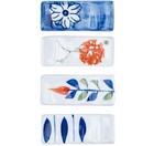  4pcs Ceramic Chopsticks Rest Rack Hand Painted Japanese Chopstick Rests   