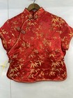 Chinese Cheongsam Qipao Red Gold Satin Brocade Top Elegant Festival L Read