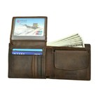 Cow Leather Men Wallets With Coin Pocket Vintage Male Purse Function Brown Genui