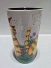 Naylor Designs Yellow Tabby Cat Birds Hand Painted Tall Coffee Cup Mug 15 Floz 