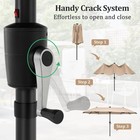  13 Ft Double-sided Patio Umbrella With Solar Lights  Crank Handle  beige 