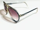 Vintage Fidergi Aviator Sunglasses Blue Clear Frame Pink Gradient Lenses Nos