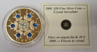Canada 2008  20 Sapphire Swarovski Crystal Snowflake 9999 Silver 1oz Coin W  Coa
