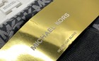 Michael Kors Women s Gray Silver Linear Logo Scarf Hat Glove Set 3-piece Nwt