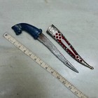 Indo Persian Dagger W  Silver Damascening   Tiger Head Hand Grip In Lapis Lazuli
