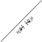 42in Stainless Steel C Stand Boom Arm With 2 Swivel Grip Heads 1 4 3 8 Threads