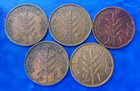 Complete Set Of Israel Palestine 2 Mils British Mandate - Lot Of 5 Coins Xf