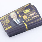 Lot 100 Pcs Black Gold 1000 Us Dollar Banknote Trump For 2024 Paper Money New