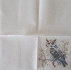 2 Individual Paper Decoupage Beverage Napkins -owl On Branch 1 Motif