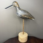 Vintage Hand Carved And Painted Willet Shore Bird Usa 12 75in Decoy Folk Art