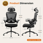Executive Ergonomic Office Chair Mesh High Back Lumbar Flip Arms 300lb Black