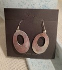 Sterling Silver 925 Oval Cutout Dangle Drop Earrings Hook Closure